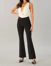 Lola And Sophie Smart Twill Fit'n'flare Pant In Black