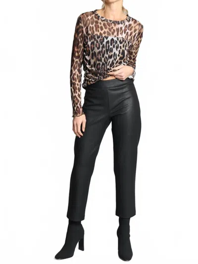 Lola And Sophie Snake Embossed Ponte Pants In Black