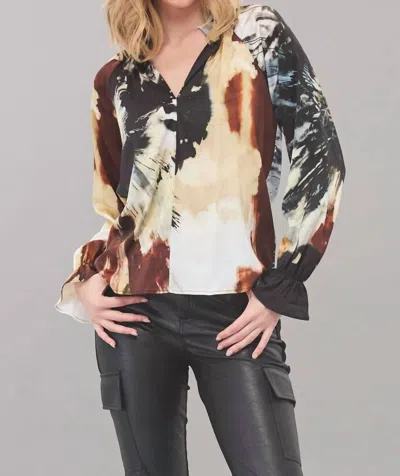 Lola And Sophie Stormy Kerri Blouse In Brown