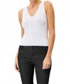 Lola And Sophie Wide Hem Rib Tank Top In White In White