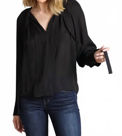 Lola And Sophie Women's Tie Neck Blouse In Black