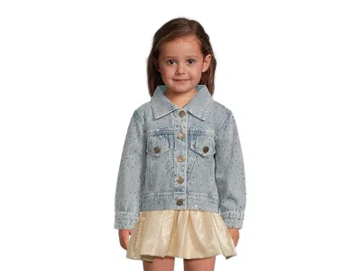 Lola And The Boys Rainbow Sparkle Denim Jacket (toddler/little Kid/big Kid) Girl's Clothing Blue : 2 Years (toddler), 