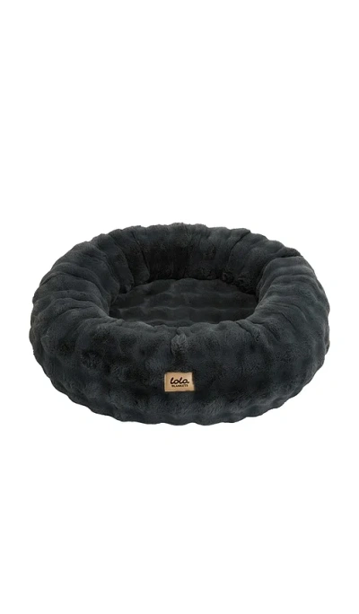 Lola Blankets Large Bubble Round Pet Bed 라지 버블 라운드 펫 베드 In Black