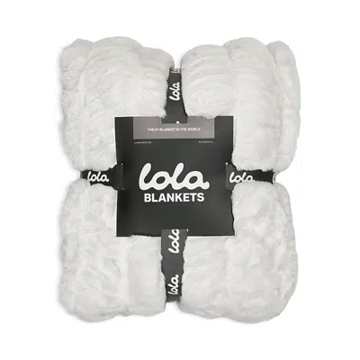 Lola Blankets The Lola Original Ruched Faux Fur Blanket In White