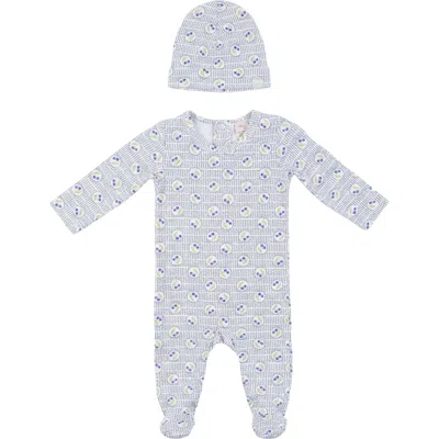 Lola Babies'  Boy Cherry Print Soft Cotton Modal Romper & Hat Set In Multi