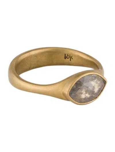 Pre-owned Lola Brooks 18k Diamond East West Ring In Multi