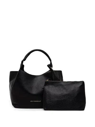 Lola Casademunt Braided-detail Tote Bag In Black