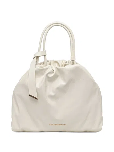 Lola Casademunt Crinkled-effect Knotted Tote Bag In White