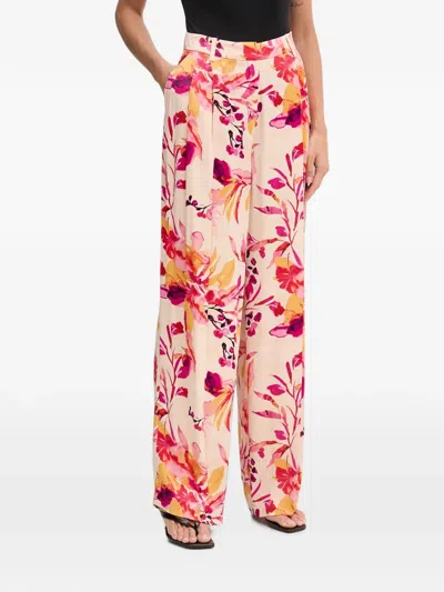 Lola Casademunt Floral-print Pleated Trousers In Pink