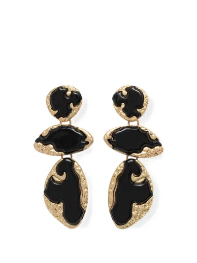Lola Casademunt Hammered-effect Drop Earrings In Gold