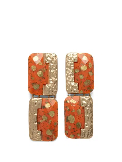 Lola Casademunt Hammered-effect Drop Earrings In Gold
