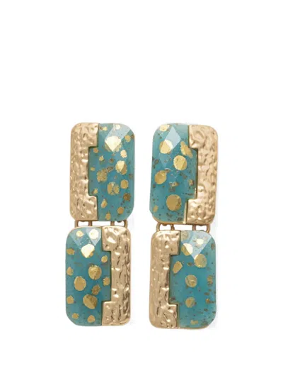 Lola Casademunt Hammered-effect Drop Earrings In Gold