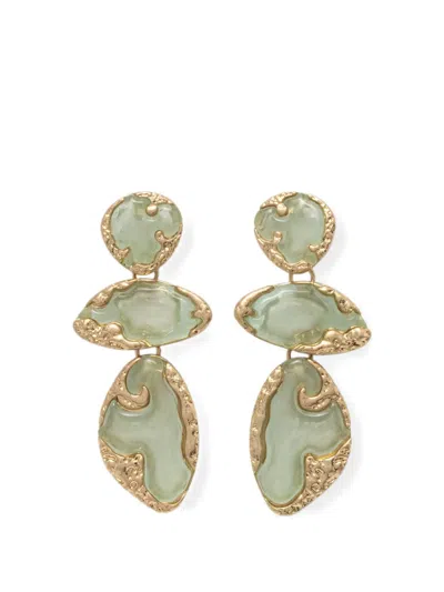 Lola Casademunt Hammered-effect Drop Earrings In Gold