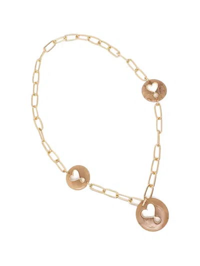 Lola Casademunt Heart-charm Chain-link Necklace In Gold