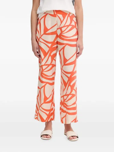 Lola Casademunt Leaf-print Straight-leg Trousers In Multi