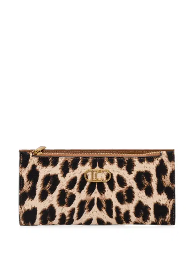 Lola Casademunt Leopard-print Logo-plaque Wallet In Animal Print