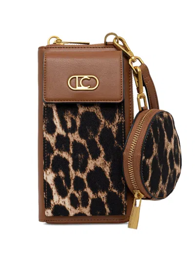 Lola Casademunt Leopard-print Logo-plaque Wallet In Brown