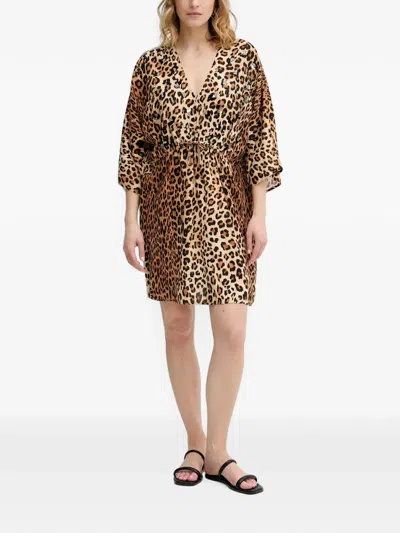 Lola Casademunt Leopard-print Sequin-embellished Mini Dress In Animal Print