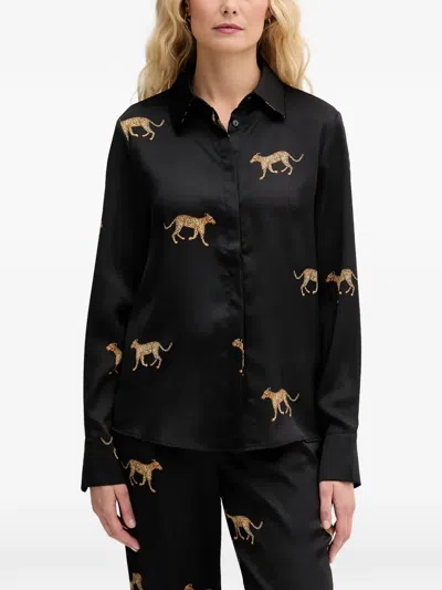 Lola Casademunt Leopard-print Shirt In Black