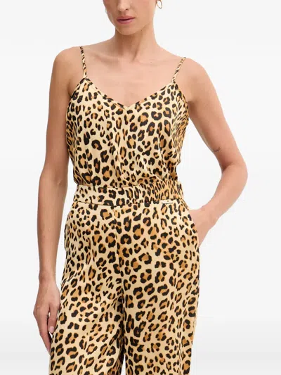 Lola Casademunt Leopard-print Top In Brown