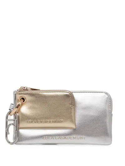 Lola Casademunt Logo-lettering Wristlet Purse In Silver