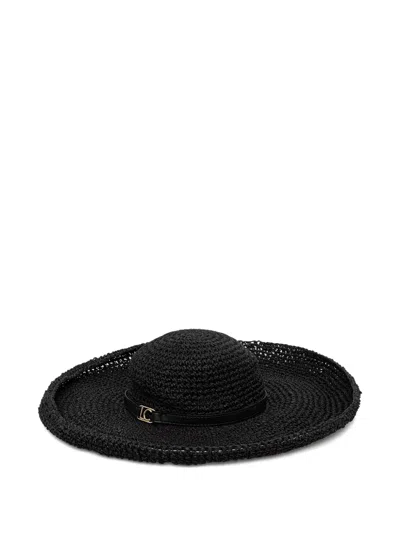Lola Casademunt Logo-plaque Wide-brim Hat In Black