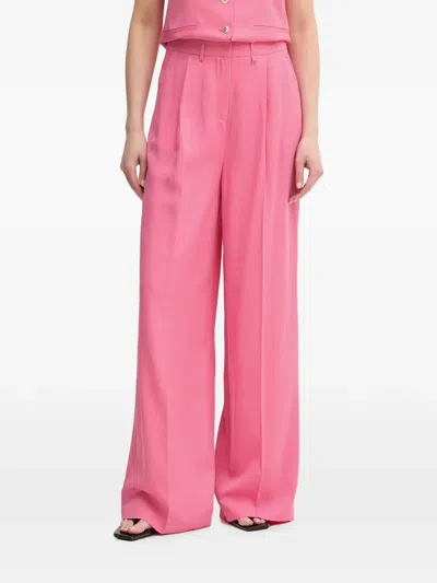 Lola Casademunt Pleated-detailing Wide-leg Trousers In Pink