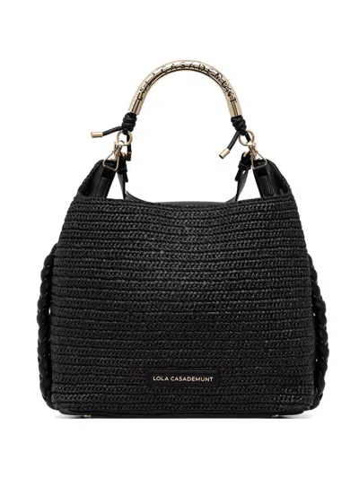 Lola Casademunt Raffia-effect Tote Bag In Black