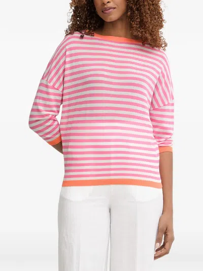 Lola Casademunt Striped Boat-neck Sweater In Pink
