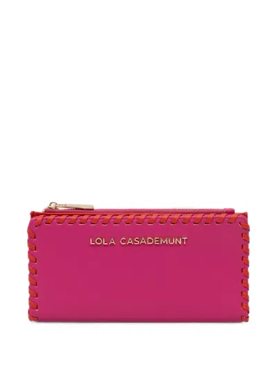 Lola Casademunt Whipstitch-trim Wallet In Pink