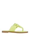 Lola Casademunt Woman Thong Sandal Lime Green Size 9 Leather In Green