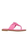 Lola Casademunt Woman Thong Sandal Fuchsia Size 9 Leather In Pink