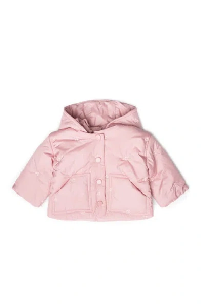 Lola Babies'  Cherry Embroidered Removable Hood Coat In Pink