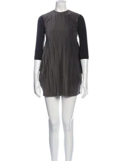 Pre-owned Lola Crew Neck Mini Dress In Gray