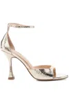 Lola Cruz 100mm Kumala Sandals In Gold