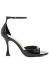 Lola Cruz Kumala 95 Sandals In Black Leather In Black