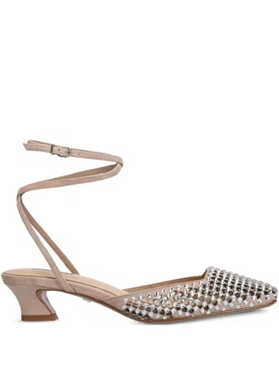 Lola Cruz 45mm Crystal-embellished Pumps In Pink