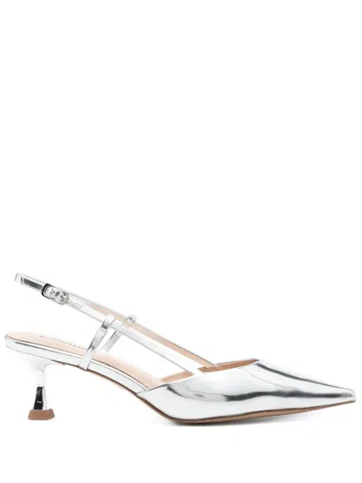 Lola Cruz 50mm Metallic Pumps In Silber