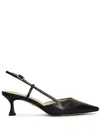 Lola Cruz Satina Heel 55 Pumps In Black Leather In Black