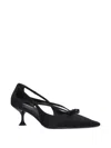 Lola Cruz 55mm Tina Bow Pumps In Black