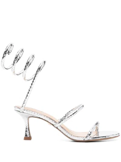 Lola Cruz Woman Sandals Silver Size 11 Leather