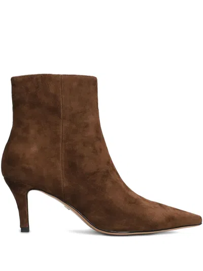 Lola Cruz 70mm Luzia Pointed Zip Boots In Brown