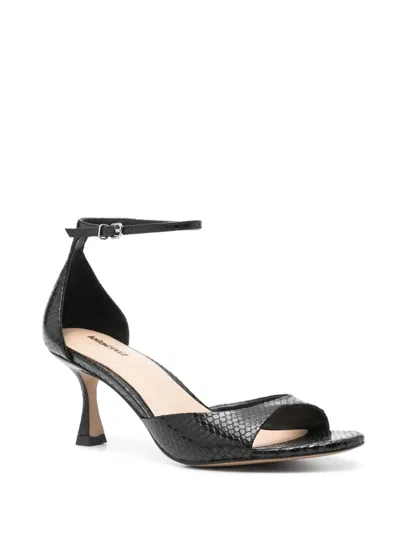 Lola Cruz 70mm Petrina Sandals In Black