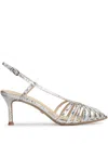 Lola Cruz Diana 65 Sandals In Silver Leather In 银色