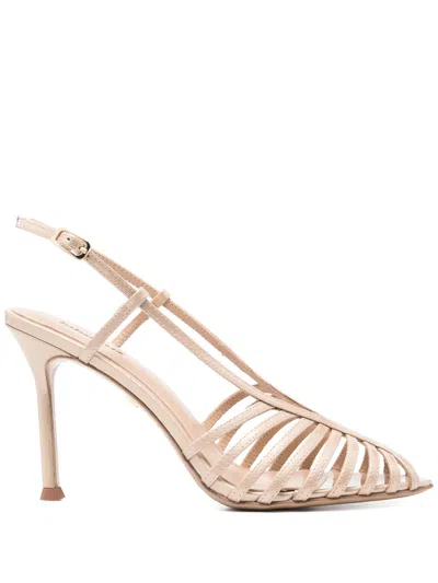 Lola Cruz 95mm Diana Slingback Sandals In Neutrals