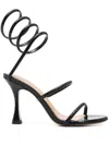 Lola Cruz Greta 95 Sandals In Black Leather In Black