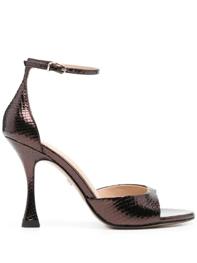 Lola Cruz 95mm Leather Sandals In Brown