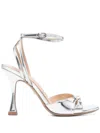 Lola Cruz 95mm Leather Sandals In Silver