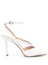 Lola Cruz 95mm Streep Sandals In 白色