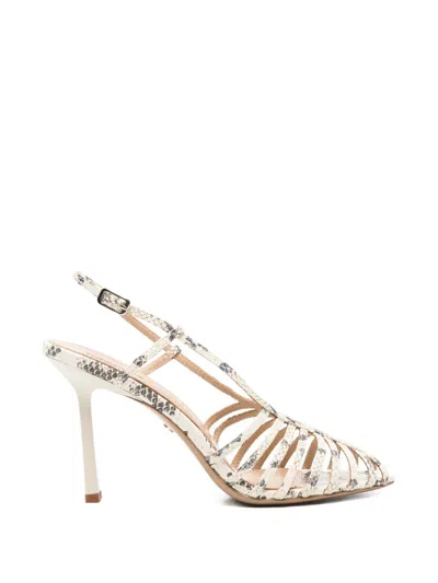 Lola Cruz Agate Strappy Sandals In White